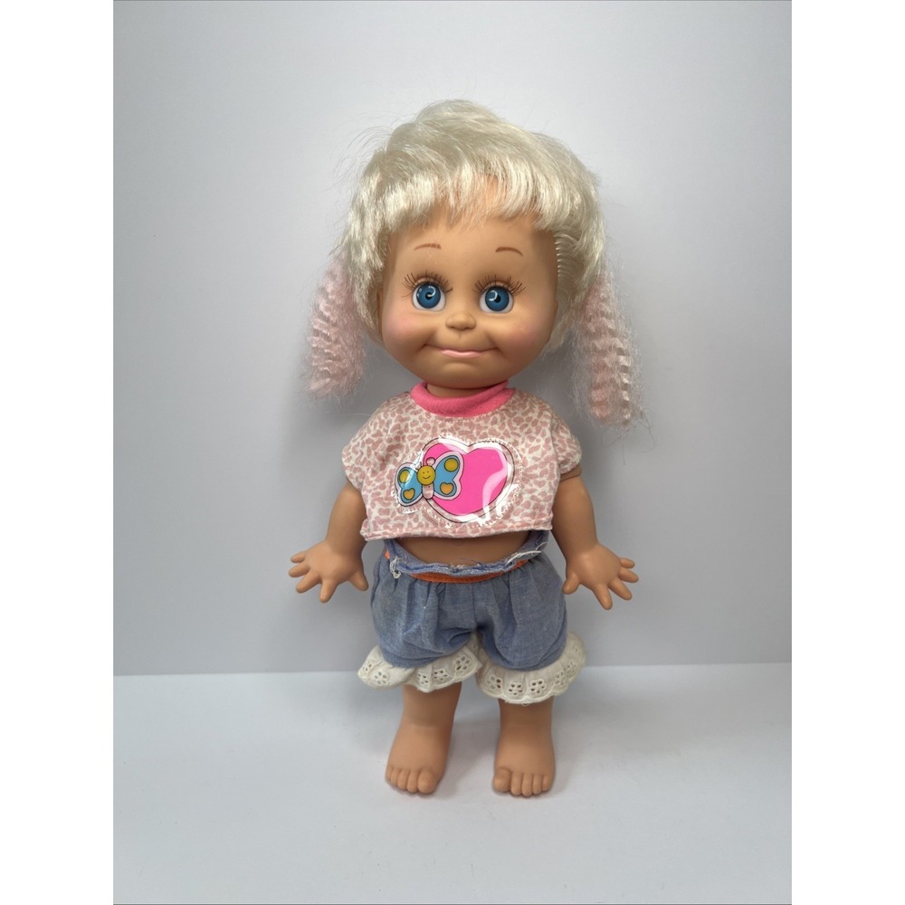 Vintage 1990 Galoob Baby Face So Shy Sheila #9 HTF Blonde Pink Highlights